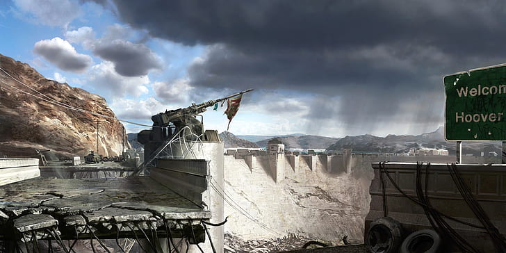 Konzept Fallout New Vegas Hoover Damm 2048 x 1024 Aircraft Concepts HD Kunst, Konzept, Fallout New Vegas, HD-Hintergrundbild