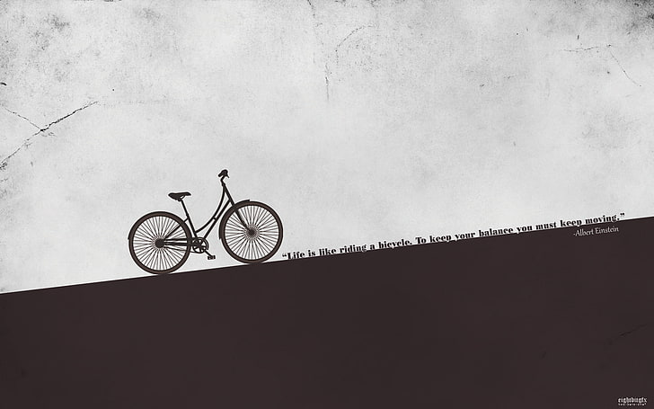 illustration de vélo noir, vélo, art, vélo, la phrase, Fond d'écran HD