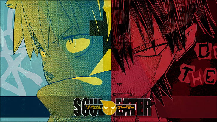 Soul Eater, Death The Kid, BlackStar, kolaż, anime girls, Tapety HD