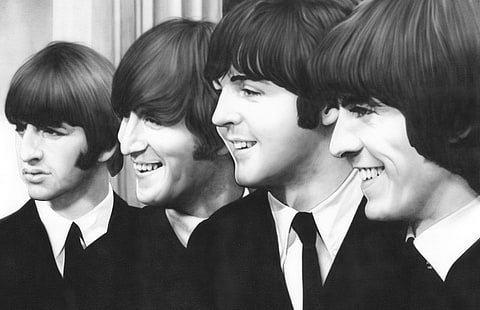 La band dei Beatles, The Beatles, George Harrison, Ringo Starr, Paul McCartney, John Lennon, Sfondo HD HD wallpaper