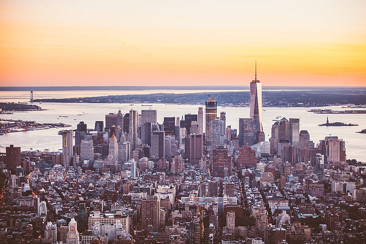 la ville, le bâtiment, gratte-ciel, panorama, mégapole, New York, Fond d'écran HD
