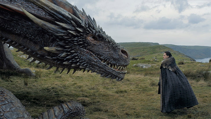 TV-show, Game Of Thrones, Dragon, Jon Snow, Kit Harington, HD tapet