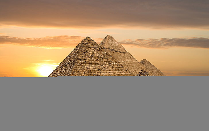 pyramidillustration, öken, pyramider, egypten, HD tapet