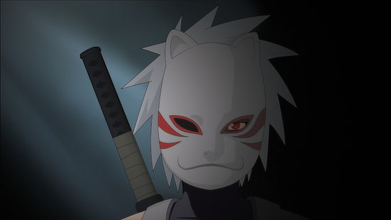 Naruto character illustration, Naruto Shippuuden, Hatake Kakashi, ANBU, mask, anime, HD wallpaper HD wallpaper