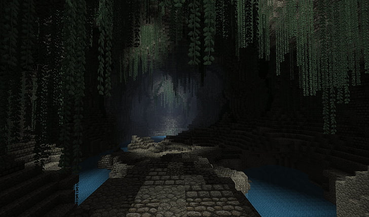 Minecraft gameplay screenshot, Minecraft, captura de tela, caverna, HD papel de parede