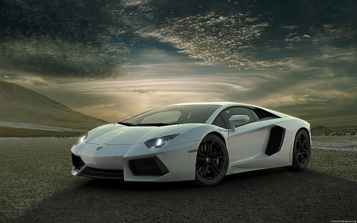 รถเก๋ง Lamborghini Aventador สีขาว, รถ, รถสปอร์ต, Lamborghini, Lamborghini Aventador, รถยนต์สีขาว, ยานพาหนะ, วอลล์เปเปอร์ HD