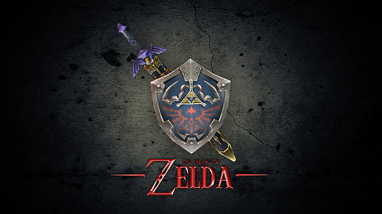 Legenda Zelda, Nintendo, Master Sword, Hylian Shield, Wallpaper HD HD wallpaper