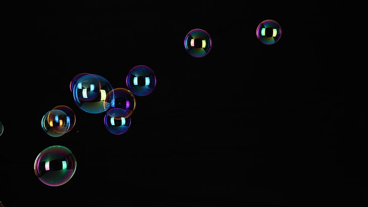 gelembung, gelembung, hitam, penerbangan, Wallpaper HD