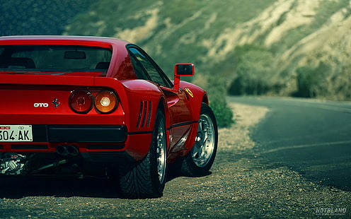 Ferrari 288 gto, coche, Ferrari, carretera, rojo, Fondo de pantalla HD HD wallpaper
