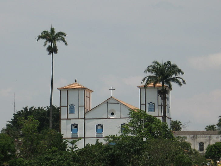 Церковь Пиренополис, Пиренополис, Бразилия, колониальная церковь, животные, HD обои