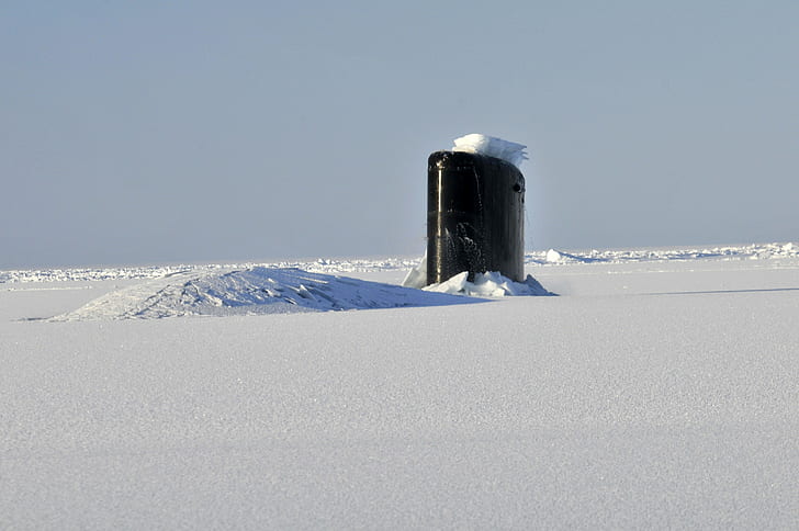 подводная лодка, лед, арктика, военный, транспорт, HD обои