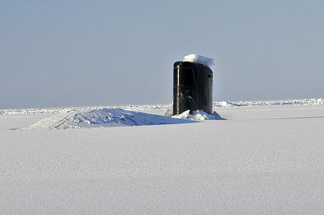 submarine, ice, Arctic, military, vehicle, HD wallpaper HD wallpaper