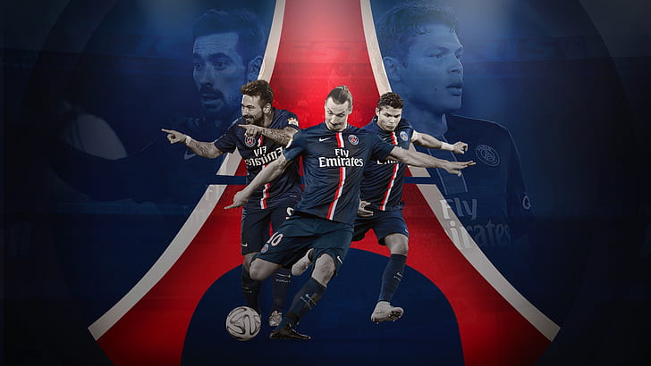sport, logo, football, Paris Saint-Germain, players, HD wallpaper