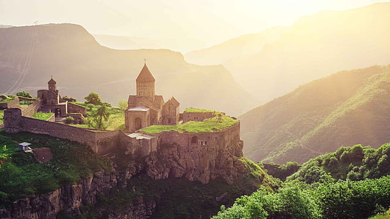 historische stätte, natur, wahrzeichen, berg, bergstation, tatev kloster, kloster, himmel, armenien, europa, touristische attraktion, HD-Hintergrundbild HD wallpaper