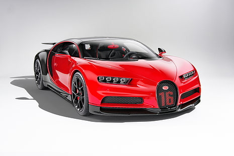 Bugatti, Bugatti Chiron, Coche, Coche rojo, Coche deportivo, Supercar, Vehículo, Fondo de pantalla HD HD wallpaper