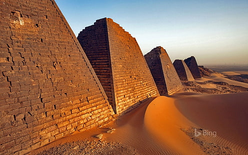 Pyramiderna i Meroe i Sudan-2017 Bing Desktop W .., HD tapet HD wallpaper