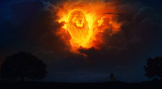 O Rei Leão, Nuvem, Mufasa (O Rei Leão), Simba, HD papel de parede HD wallpaper