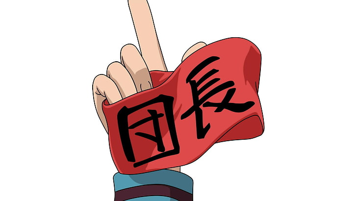 rött manus-tryckt tyg, Suzumiya Haruhi, The Melancholy of Haruhi Suzumiya, animeflickor, kanji, HD tapet