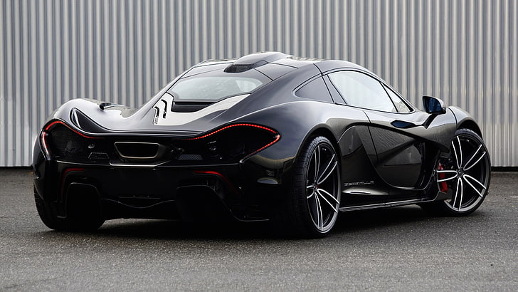 black sports coupe, car, McLaren P1, supercars, black cars, McLaren, Gemballa, HD wallpaper