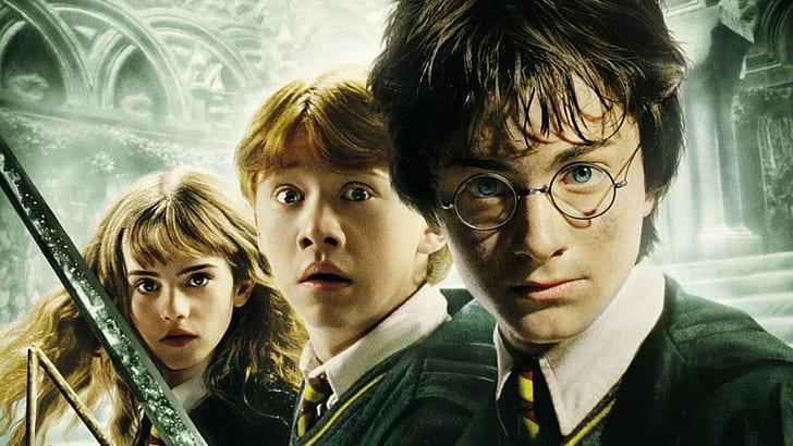 Гарри Поттер, Гермиона Грейнджер, Рон Уизли, Гарри Поттер и Тайная комната, HD обои
