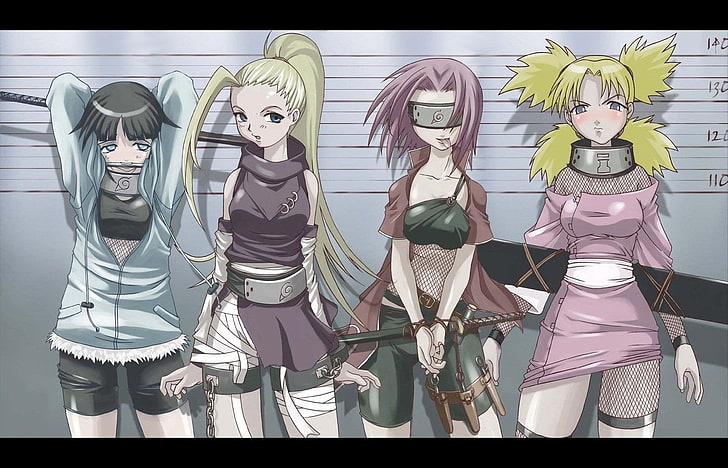 Naruto characters illustration, Anime, Naruto, Hinata Hyūga, Ino Yamanaka, Sakura Haruno, Temari (Naruto), HD wallpaper