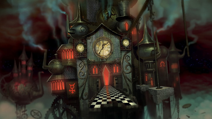 fantasy art, castle, Alice, Alice in Wonderland, American McGee's Alice, Alice: Madness Returns, HD wallpaper