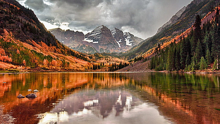 musim gugur, danau, kanada, taman nasional, nova scotia, Wallpaper HD