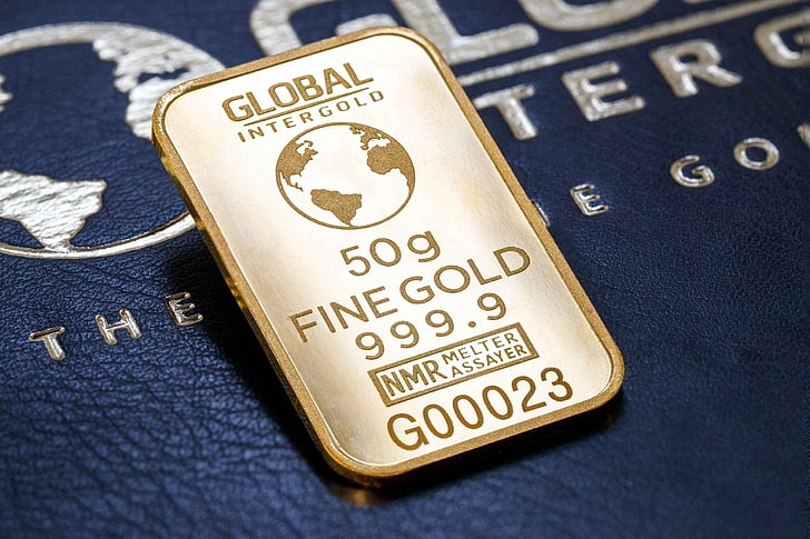 bank, bar, business, card, close up, commerce, currency, data, facts, finance, financial, global intergold, gold, gold bar, payment, symbol, text, wealth, HD wallpaper