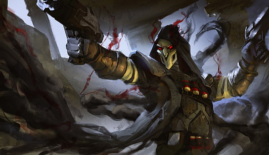 Overwatch, gun, Reaper (Overwatch), Sfondo HD HD wallpaper