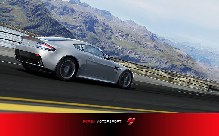 Forza Motorsport 4 Windows 7 Тапети за кола 12, сребърно купе Aston Martin, HD тапет