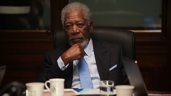 Morgan Freeman sitting on chair, London Has Fallen, Morgan Freeman, Best movies, movie, crime, HD wallpaper HD wallpaper