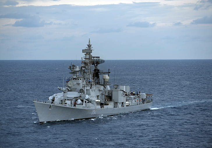 Разрушител клас Rajput, индийски флот, разрушител, военен, кораб, HD тапет