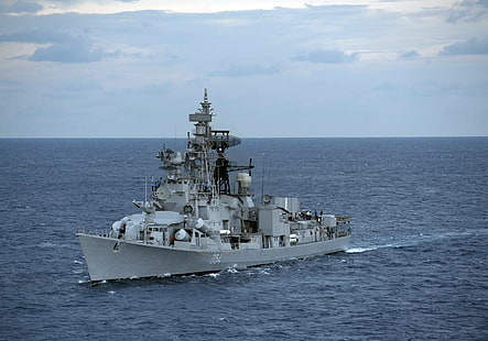 Разрушител клас Rajput, индийски флот, разрушител, военен, кораб, HD тапет HD wallpaper
