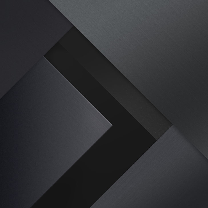 Black, Material design, Geometric, Dark, Stock, HD wallpaper