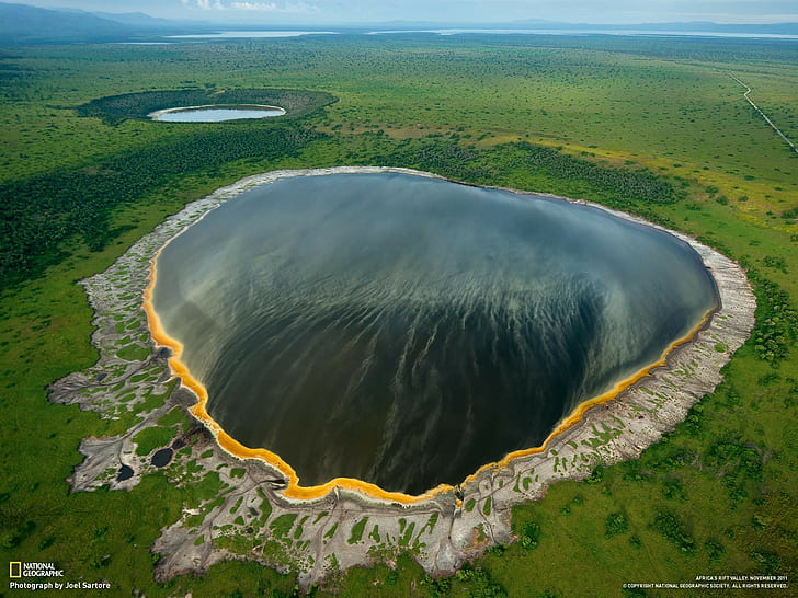 Great Rift Valley Landscape Aerial HD, National Geographic Photography, przyroda, krajobraz, antena, dolina, wielka, szczelina, Tapety HD