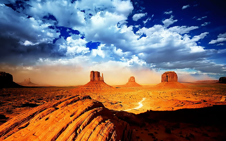 Monument Valley, cañón, valle, 3d y abstracto, Fondo de pantalla HD