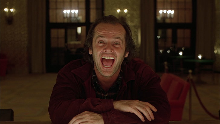 Os brilhantes, rindo, Jack Nicholson, Stanley Kubrick, HD papel de parede