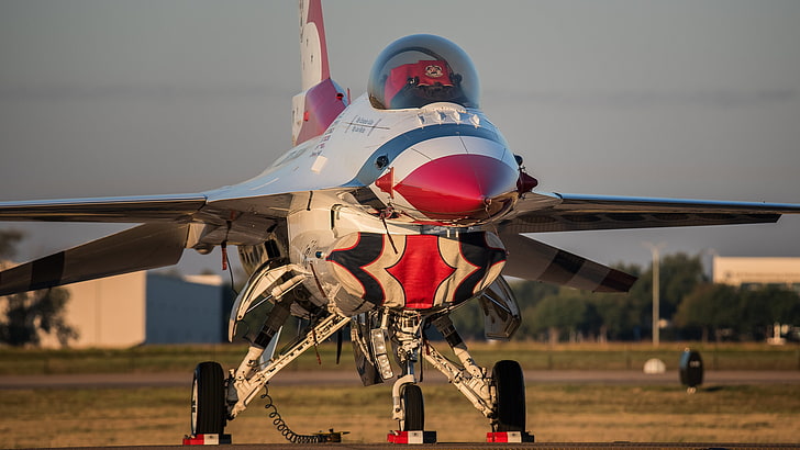 истребитель, F-16, Fighting Falcon, Thunderbird, HD обои