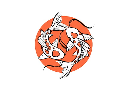 Fische, Koi, Fisch, Koi-Fisch, Minimalist, Yin und Yang, HD-Hintergrundbild HD wallpaper