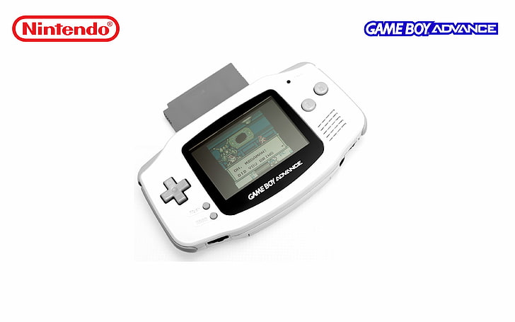 белая консоль Nintendo Game Boy Advance, GameBoy Advance, Nintendo, приставки, видеоигры, простой фон, HD обои