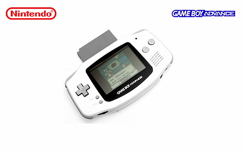 console Nintendo Game Boy Advance blanche, GameBoy Advance, Nintendo, consoles, jeux vidéo, fond simple, Fond d'écran HD HD wallpaper