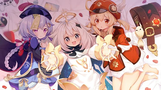 Videospielfiguren, Genshin Impact, Klee (Genshin Impact), Paimon, Anime Girls, Qiqi (Genshin Impact), HD-Hintergrundbild HD wallpaper