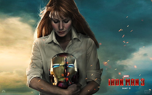 Iron Man 2 digital tapet, Iron Man, Iron Man 3, Pepper Potts, hjälm, Gwyneth Paltrow, HD tapet HD wallpaper
