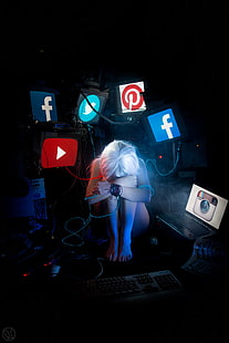 YouTube ، Facebook ، Twitter ، Instagram ، الإنترنت ، الفن الرقمي ، الشبكات الاجتماعية، خلفية HD HD wallpaper