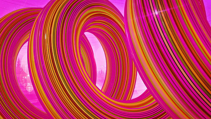 abstrak, pink, Twist, kecerahan, spiral, Wallpaper HD