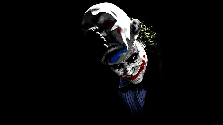 Joker, czarne tło, Tapety HD