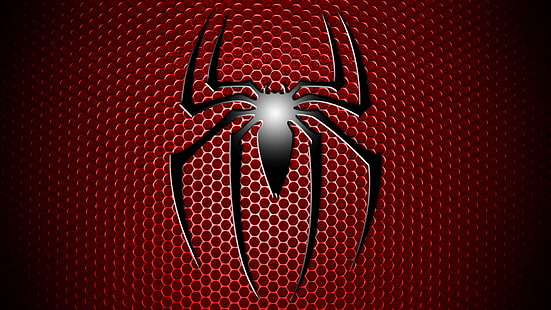 Örümcek Adam logosu dijital duvar kağıdı, kırmızı, logo, çizgi roman, Örümcek Adam, HD masaüstü duvar kağıdı HD wallpaper