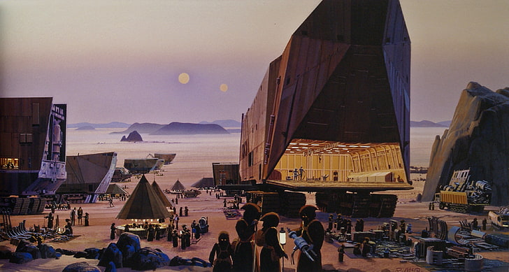 brown table umbrella, Star Wars, science fiction, artwork, HD wallpaper