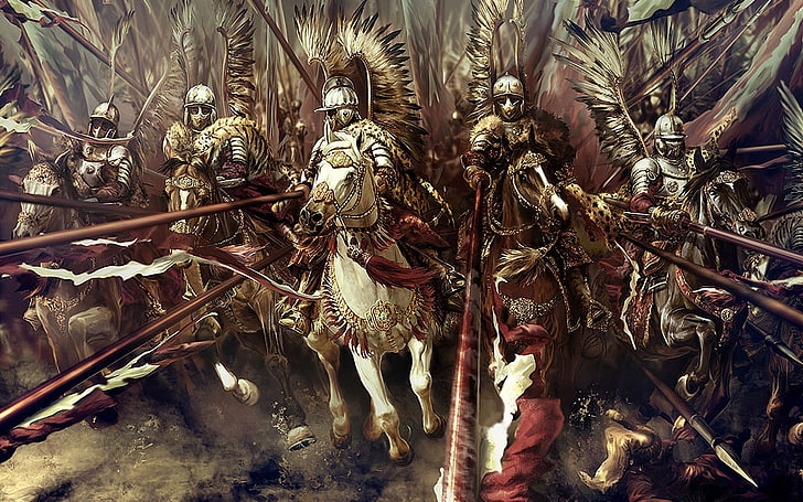 Poland, military, Polish hussar, fantasy art, soldier, war, HD wallpaper