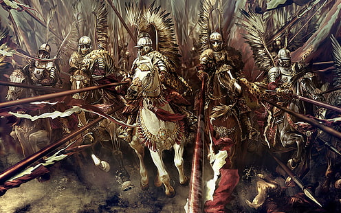 Polandia, militer, prajurit berkuda Polandia, seni fantasi, tentara, perang, Wallpaper HD HD wallpaper
